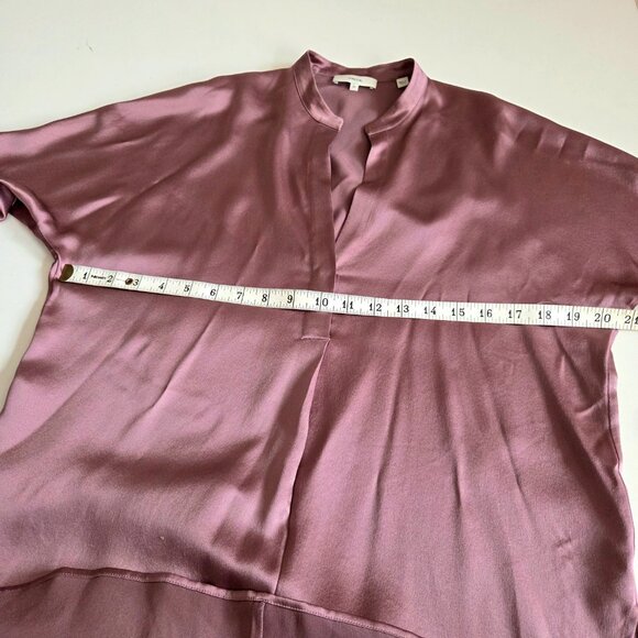 Vince 100% silk mauve/dusty rose color blouse. - Picture 6 of 10